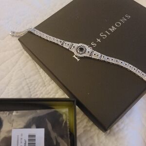 Ross-Simons Silver Bracelet with Blue Sapphire Accents/ BRAND NEW